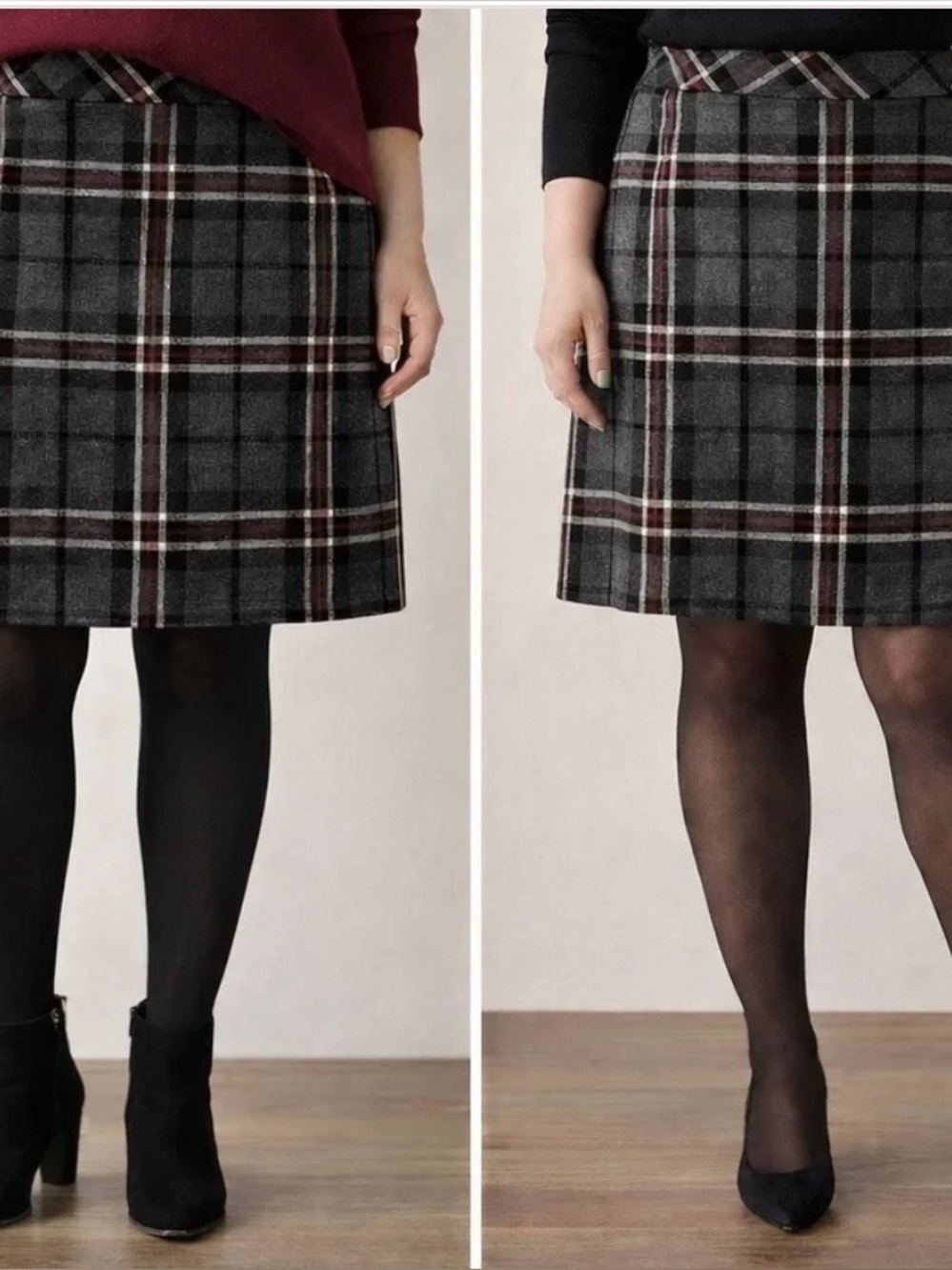 Vintage Eddie Bauer Wool Plaid Skirt. Sz 8